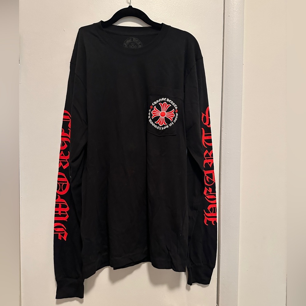 Chrome Hearts Black Long Sleeve with Red Graphics